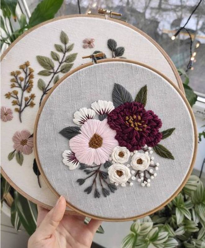 Embroidered Art “Wildflowers”