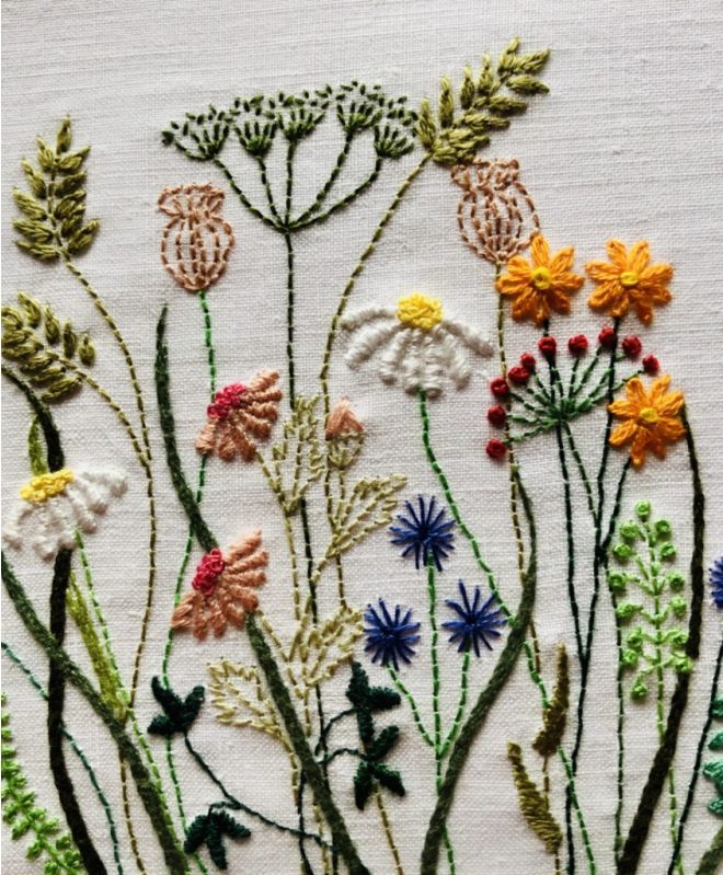 Embroidered Art “Meadow Garden”